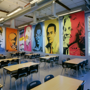 Vibrant classroom with creative and educational decorations enhancing the learning atmosphere.