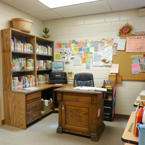 Vibrant classroom with creative and educational decorations enhancing the learning atmosphere.