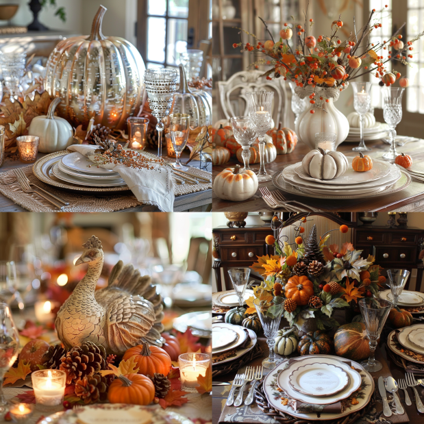 Cozy fall decor featuring pumpkins, warm blankets, and autumn wreaths.