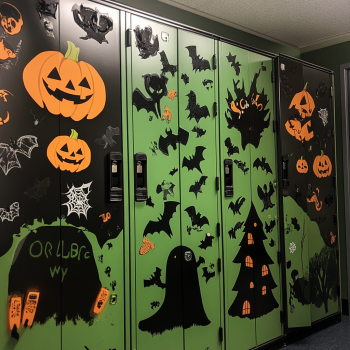 Bright and organized school locker decorated with personal touches and creative accessories.