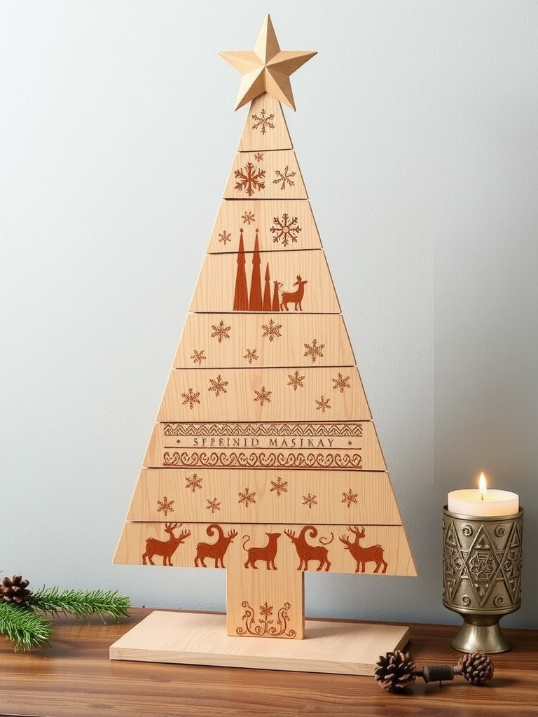 Etched Wooden Tree