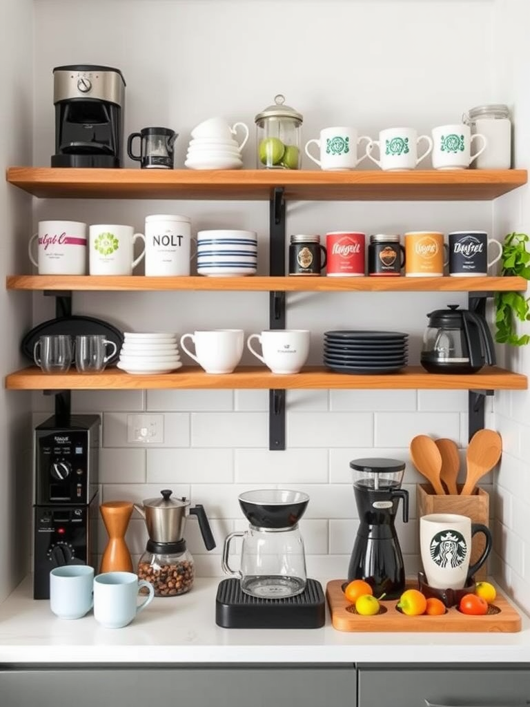 Coffee Bar with Display Shelves