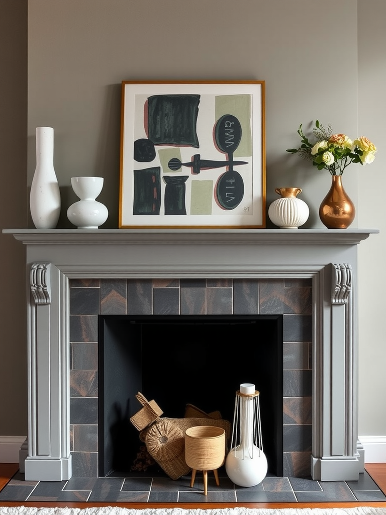 Artistic Mantel Decor