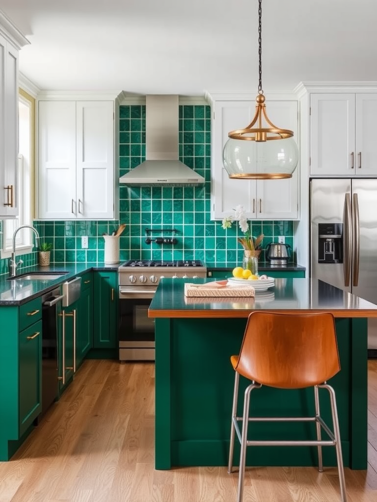 Bold Emerald Accents