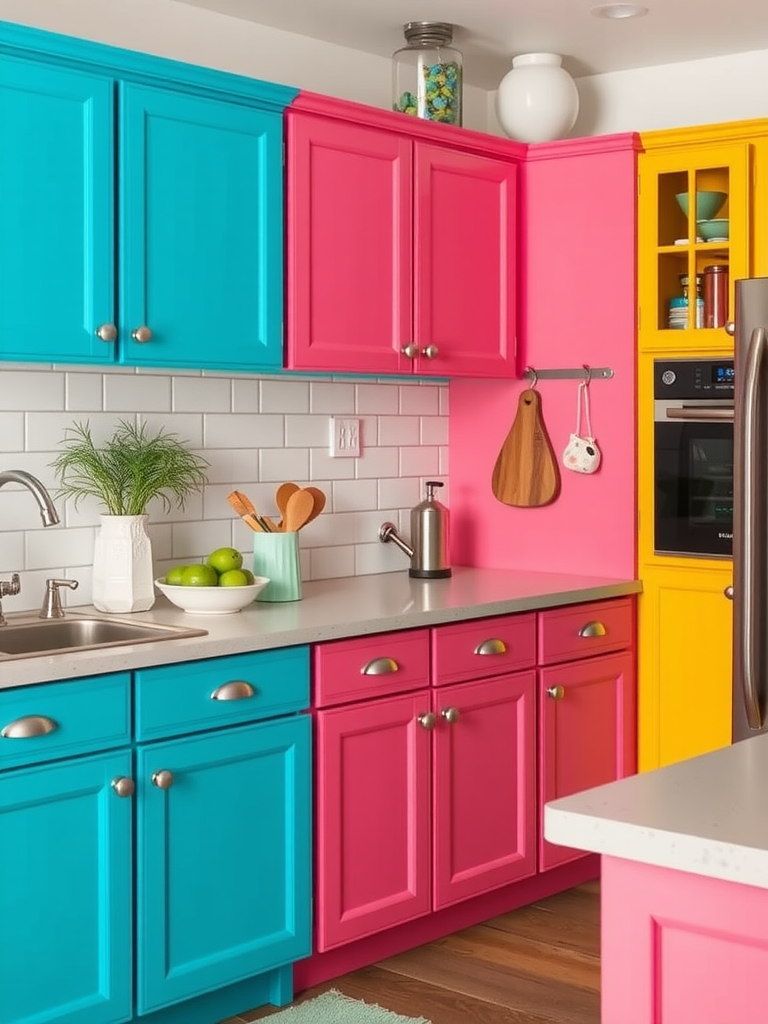 Brightly Colored Cabinets