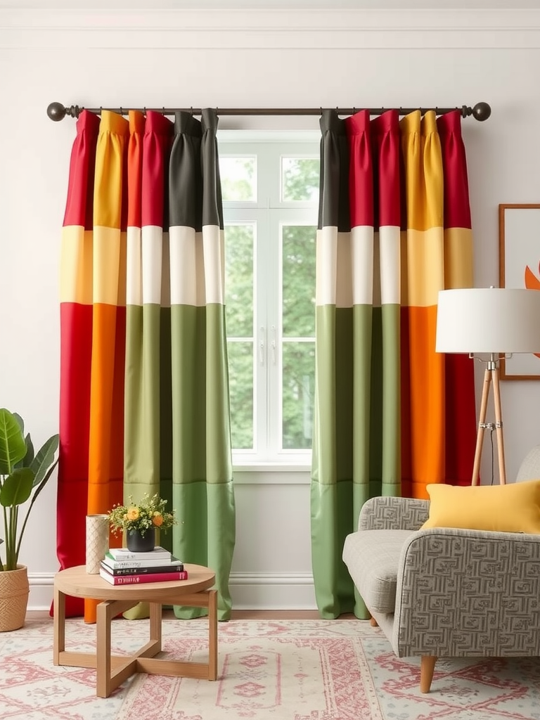 Color-Blocked Curtains