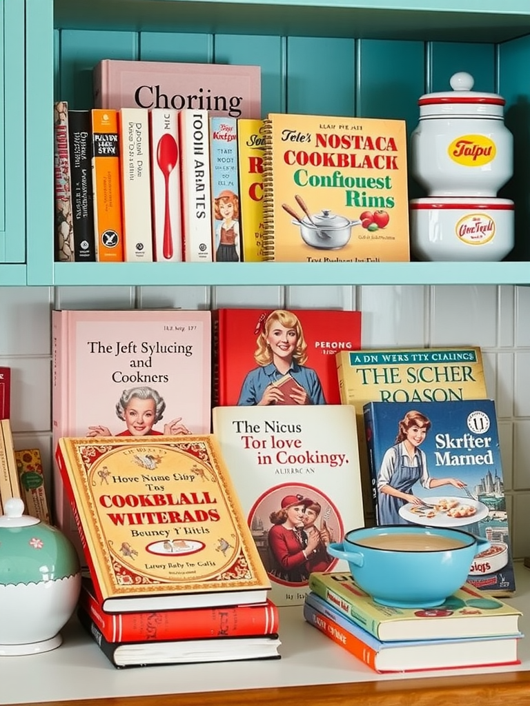 Nostalgic Cookbooks Display