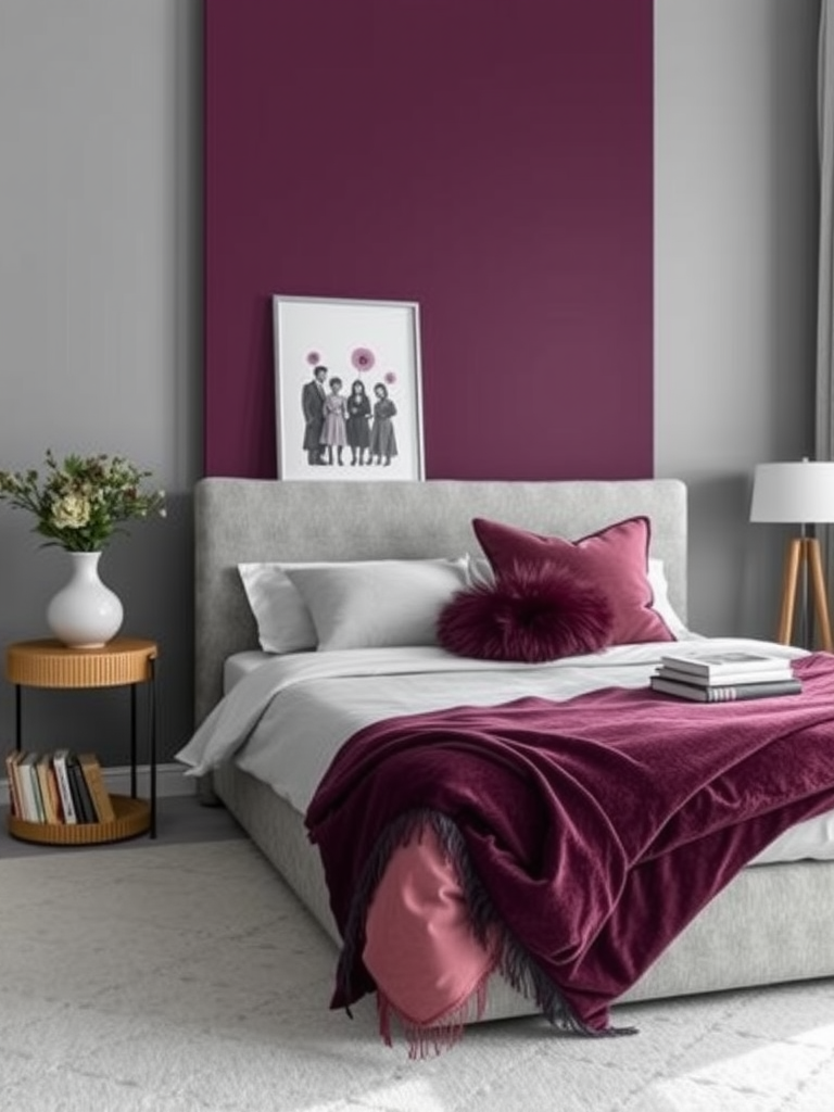 Rich Plum and Light Gray