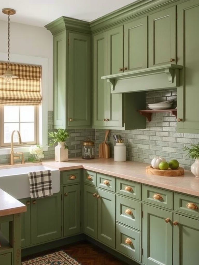 Rustic Green Cabinets