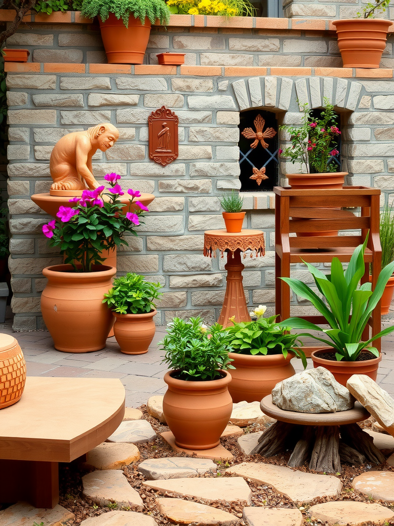 Terracotta Accents in the Garden