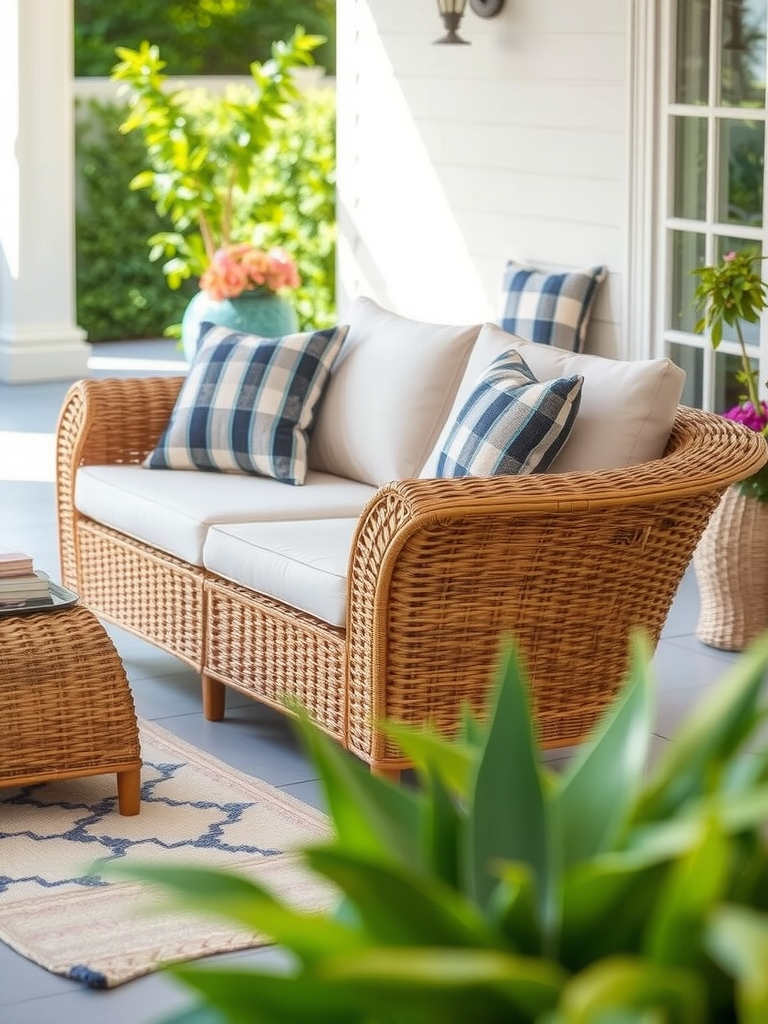 Wicker Rattan Sofa