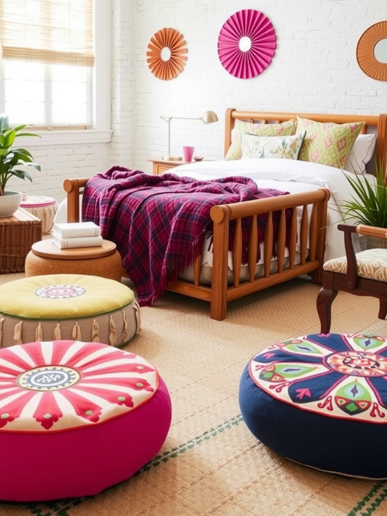 Bohemian Poufs and Floor Cushions