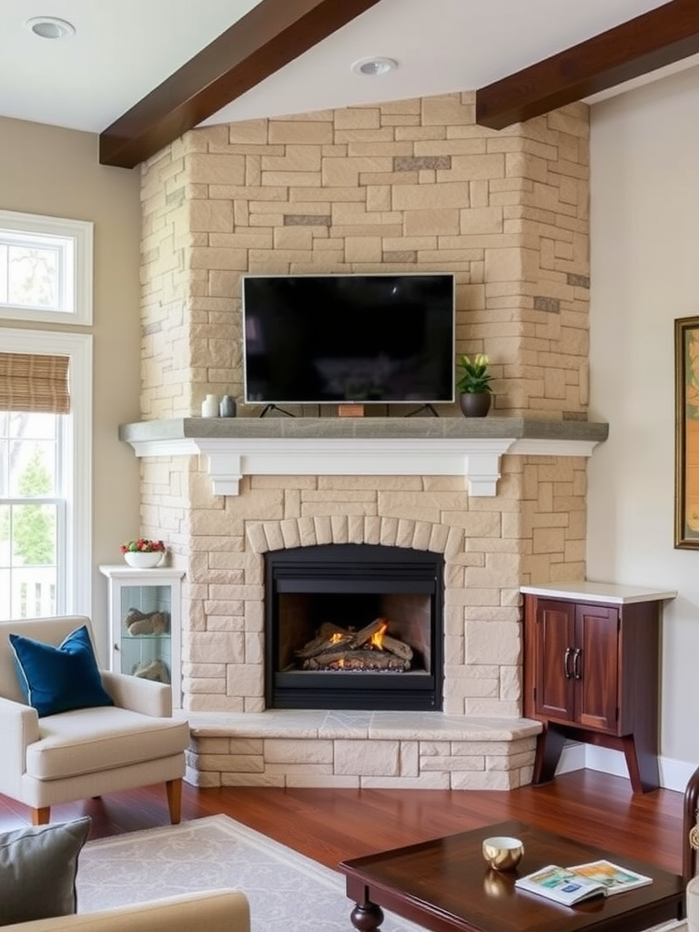 Corner Stone Fireplace