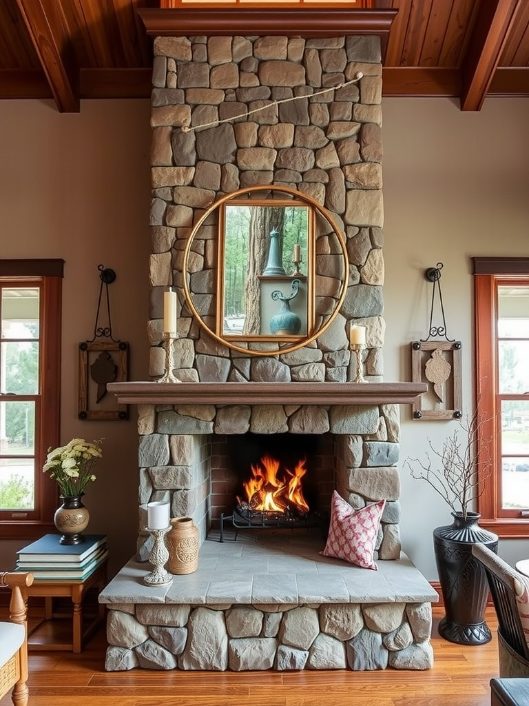 Custom Stone Fireplace