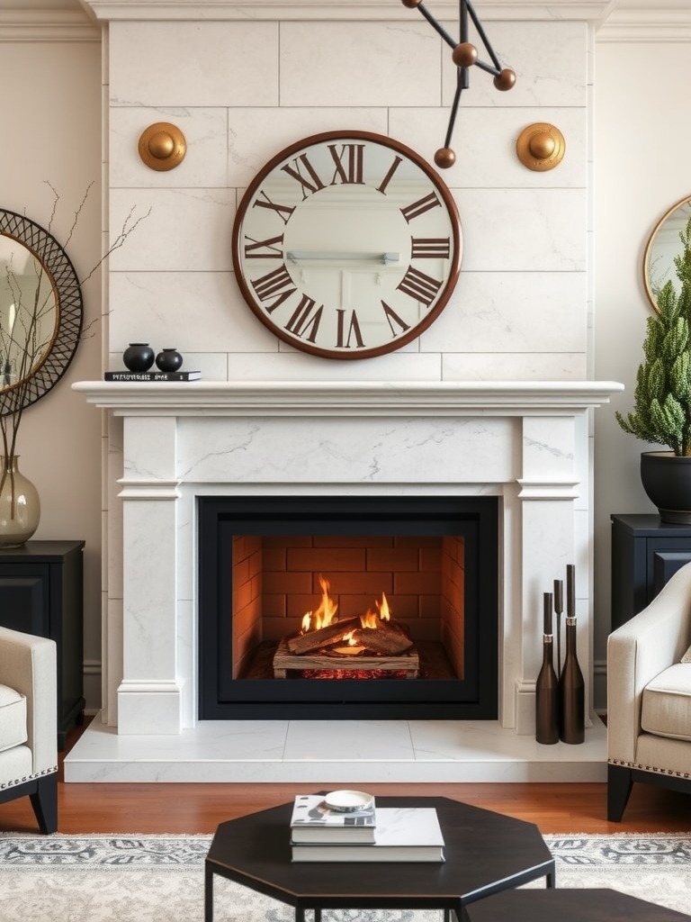 Limestone Fireplace