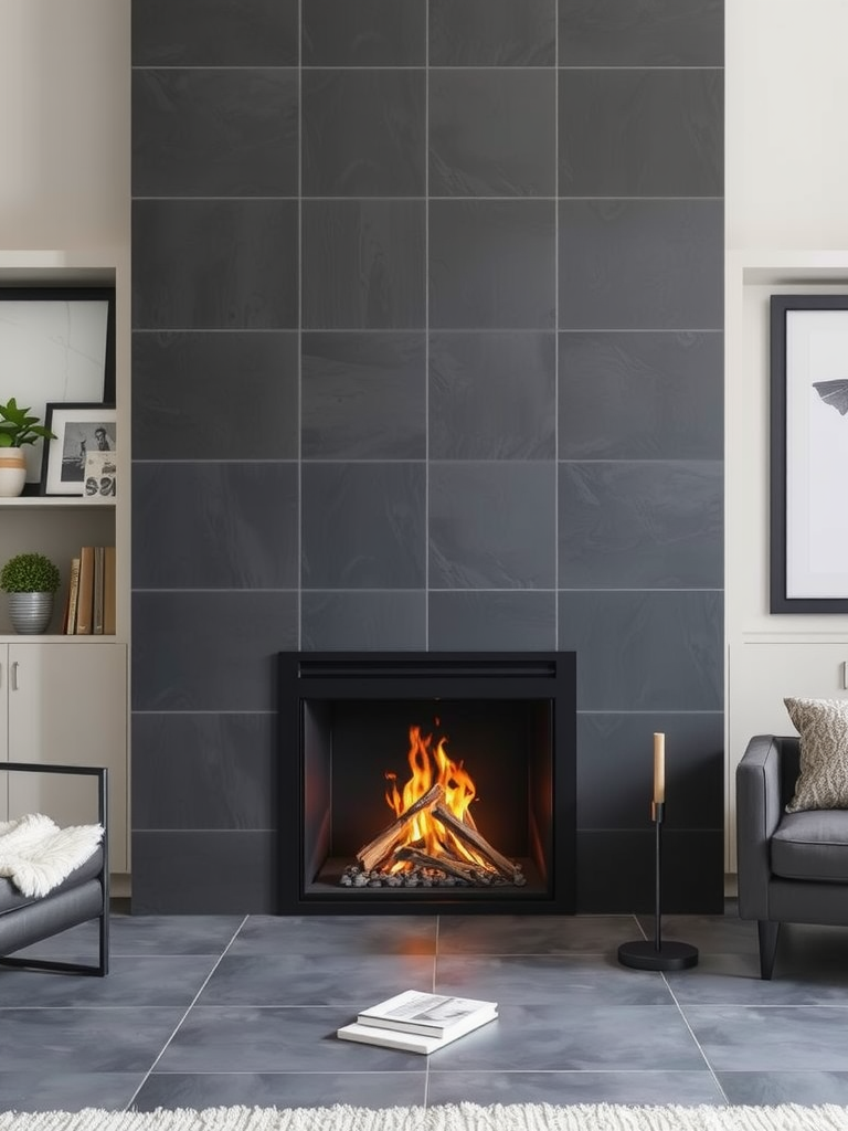 Modern Slate Fireplace