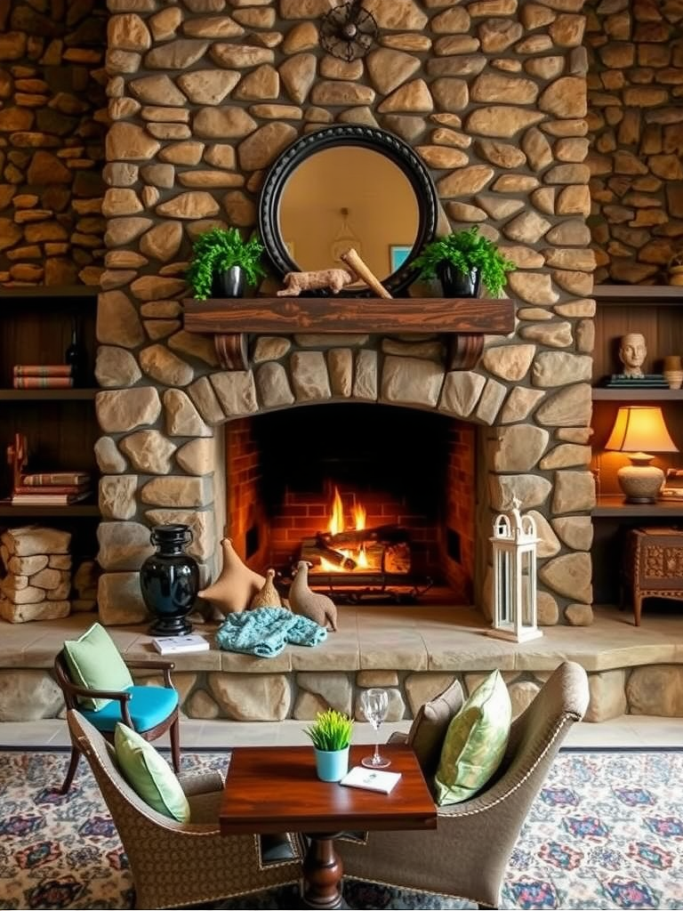 Rustic Stone Hearth