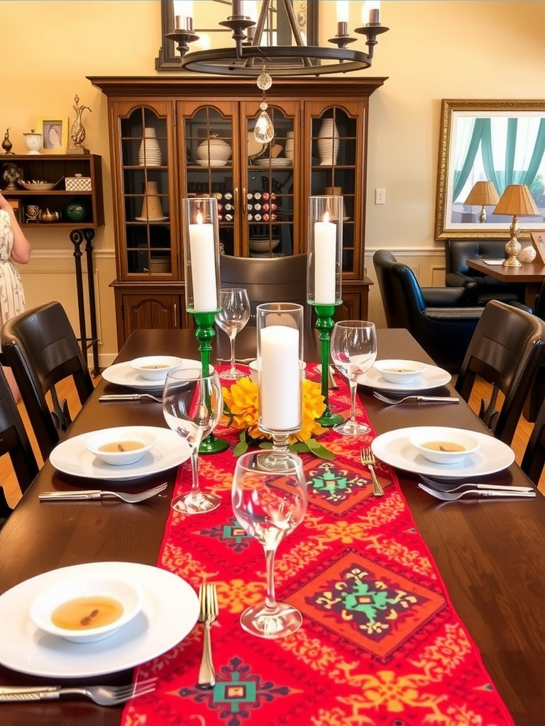 Colorful Table Runner Accents