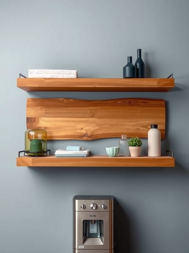 Floating Reclaimed Wood Shelves