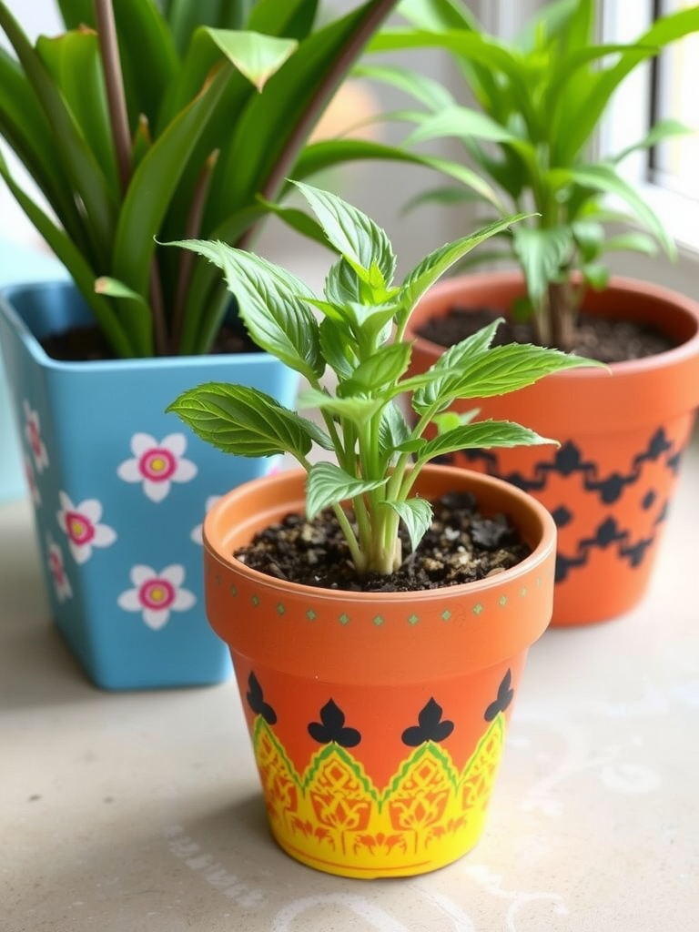 Painted Terracotta Pots