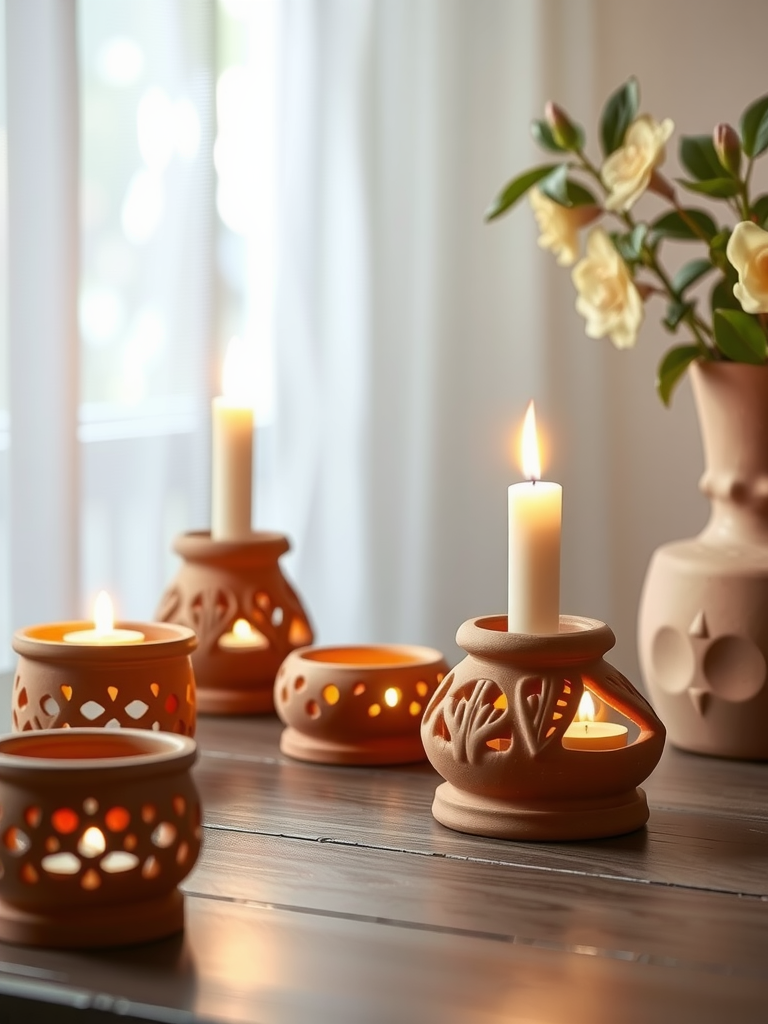 Terracotta Candle Holders