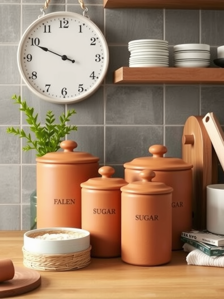 Terracotta Kitchen Canisters