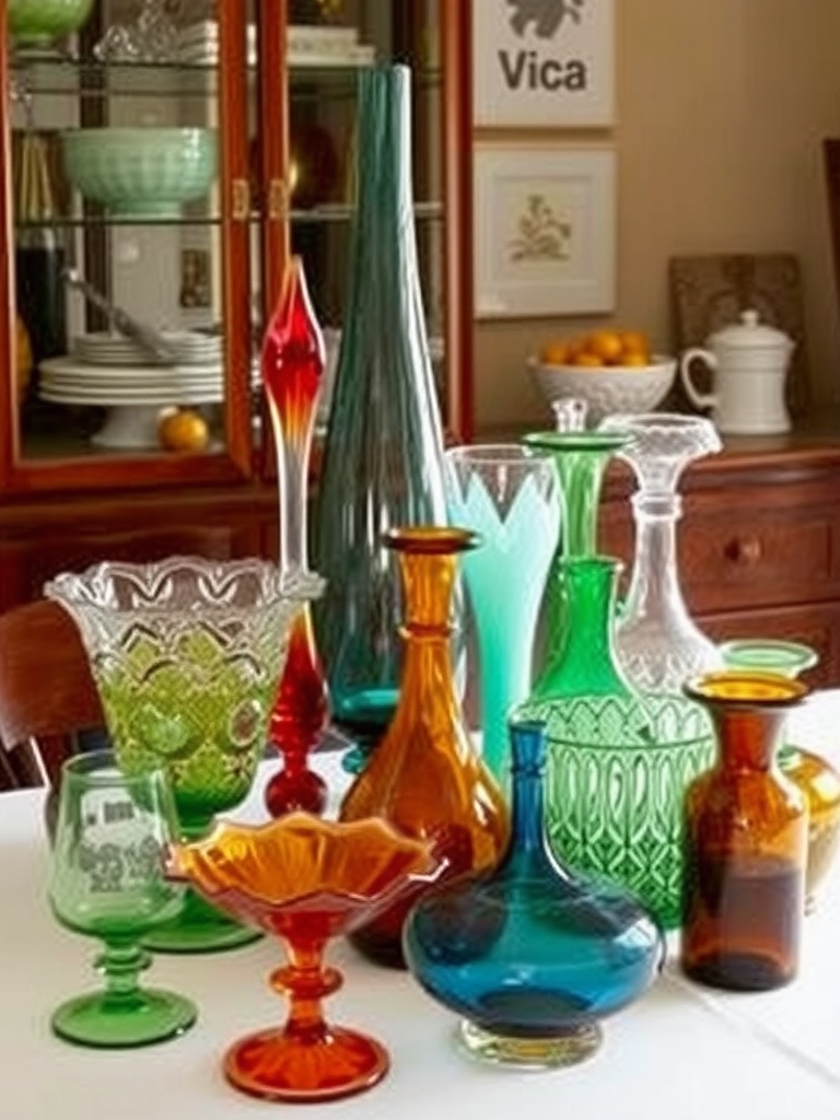 Vintage Glassware Displays