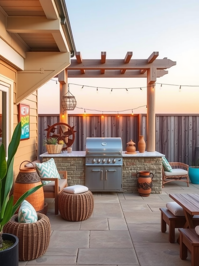 Beach-Inspired BBQ Area