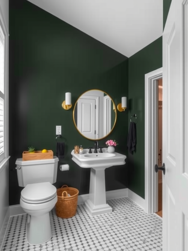 Bold Dark Green Accent Wall