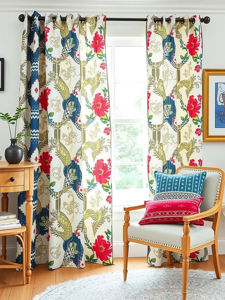 Bold Patterned Linen Curtains