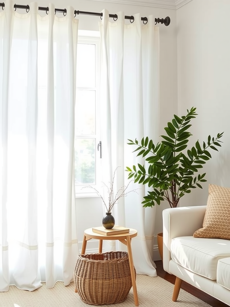 Classic White Linen Curtains