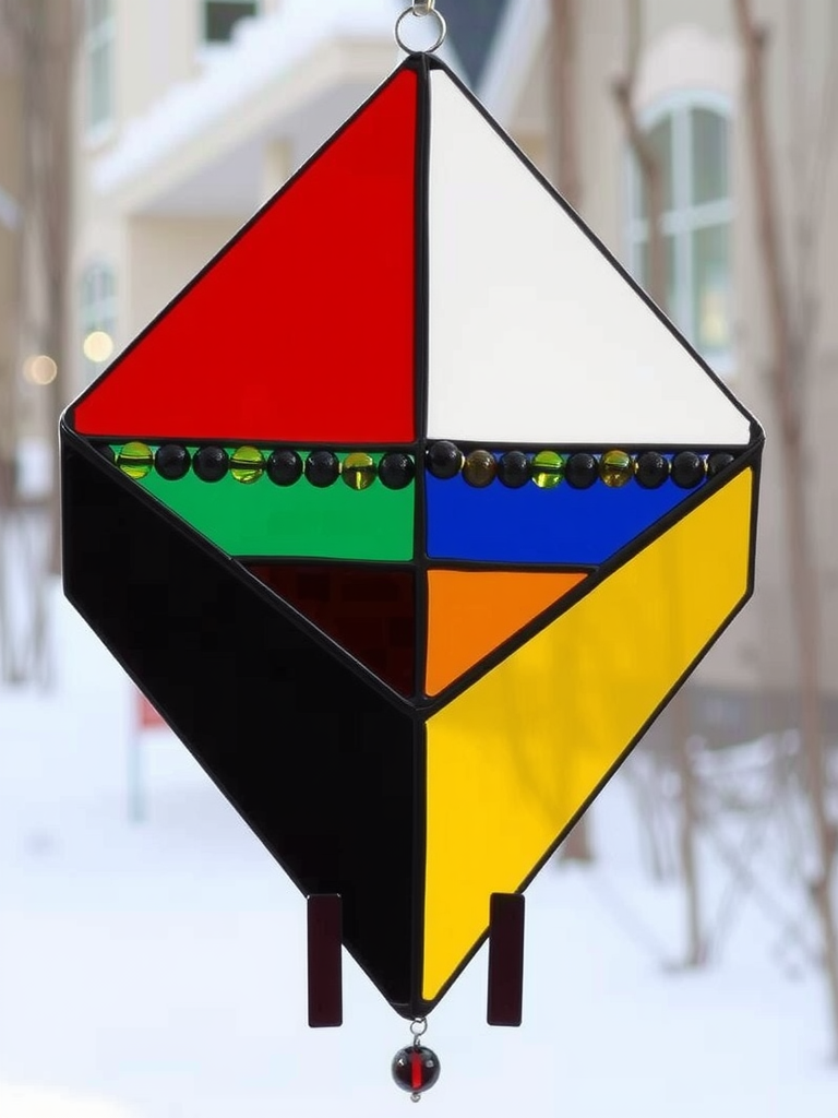 Color-Blocked Beaded Suncatcher