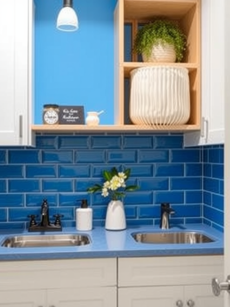 Colorful Blue Backsplash