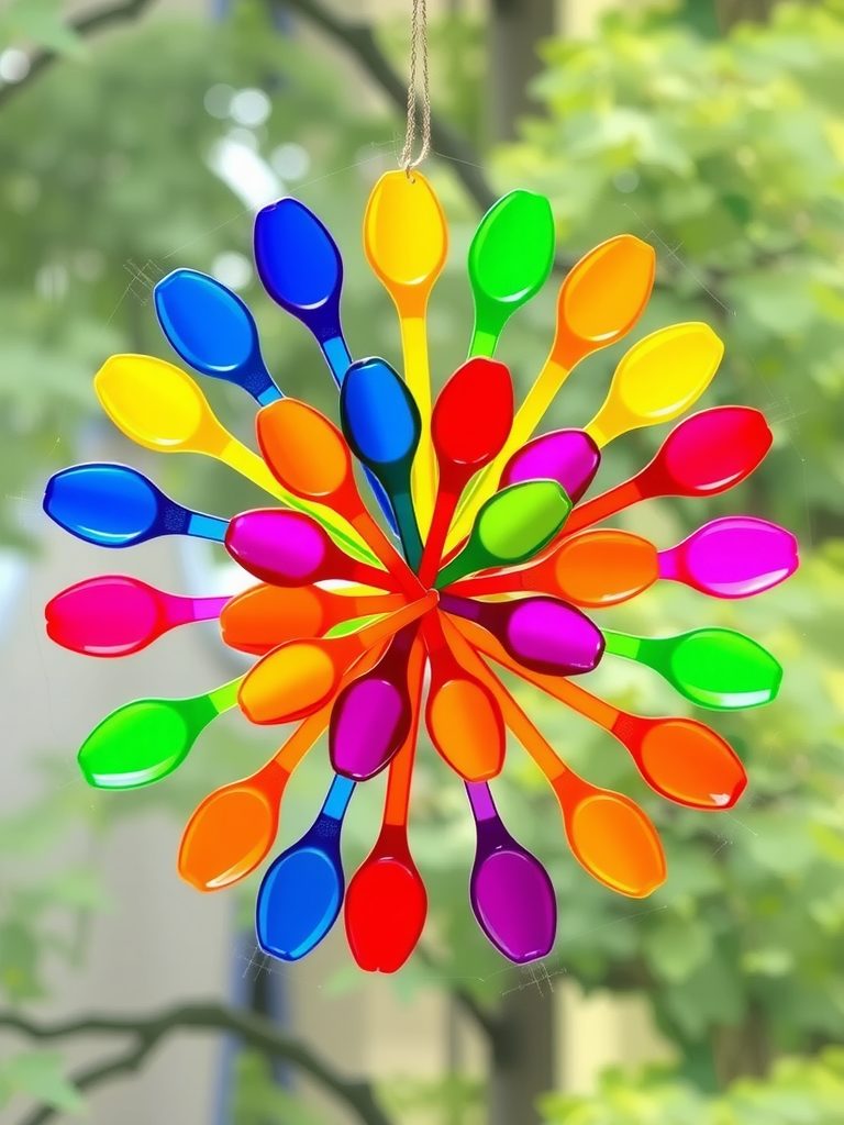 Colorful Plastic Spoon Sun Catcher