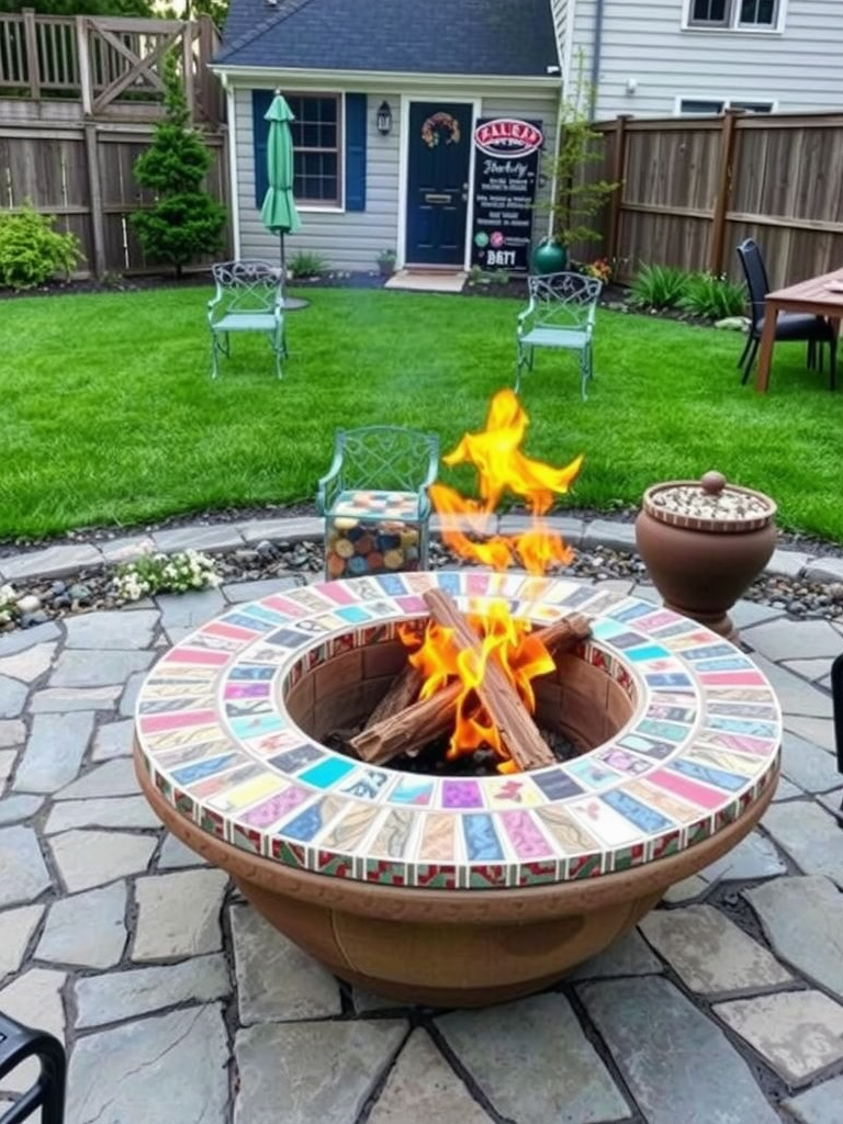 Custom Mosaic Fire Pit