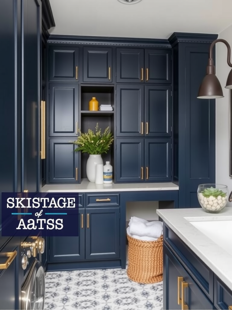 Dark Blue Cabinets