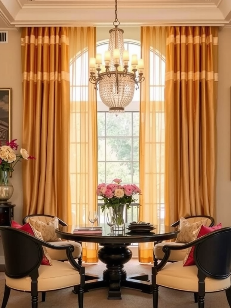 Elegant Gold Sheer Curtains