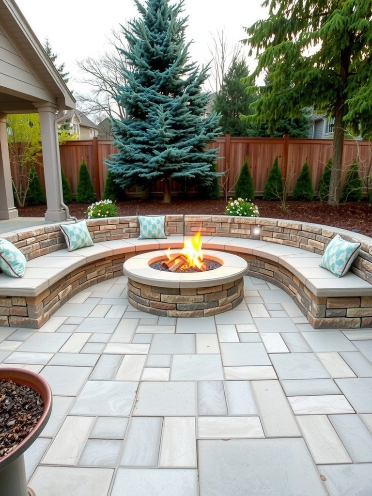 Fire Pit with Built-In Seating