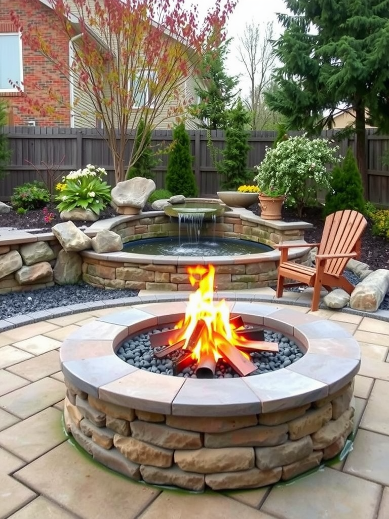 Fire Pit with Water Feature