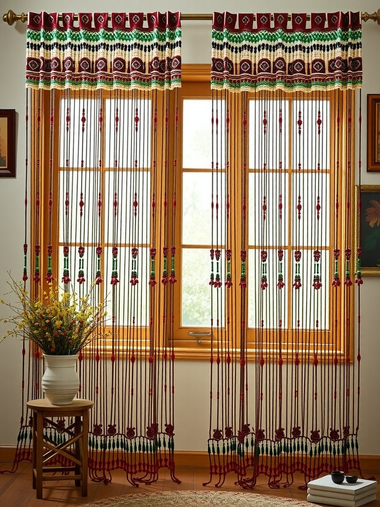 Folk Art Beaded Curtains