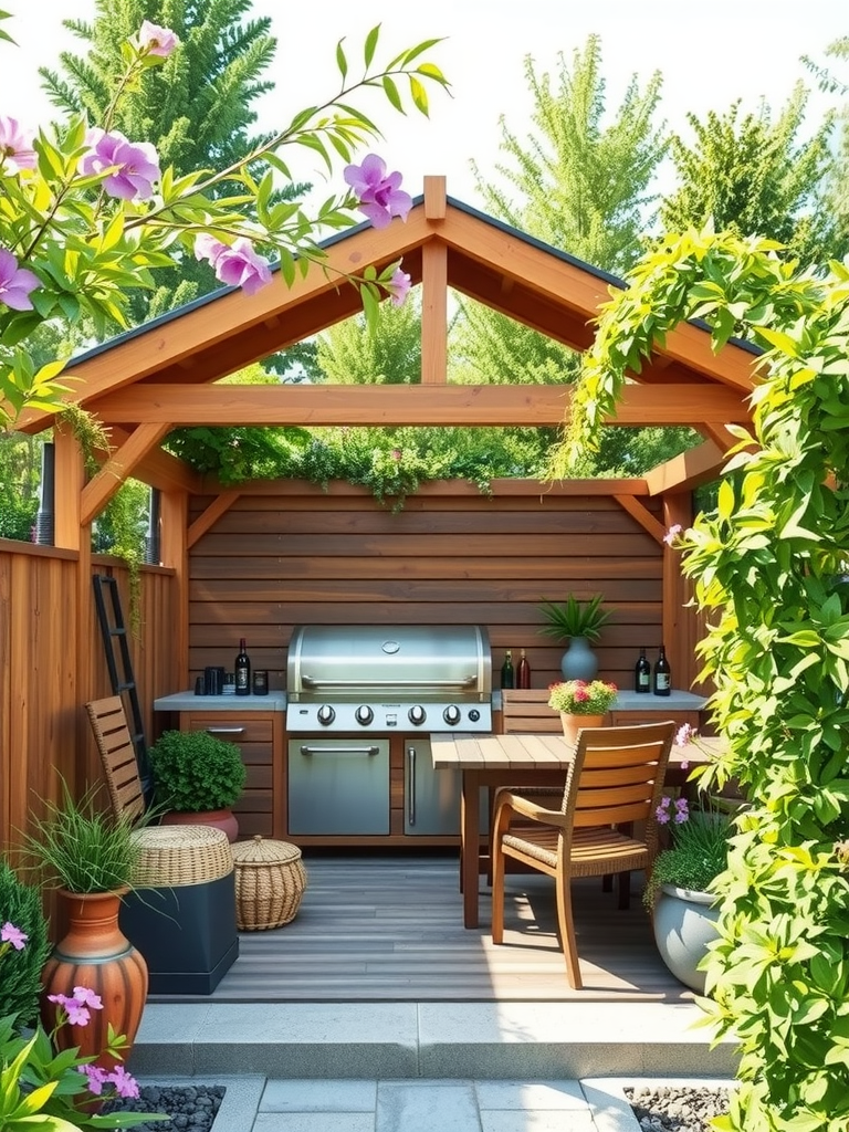 Garden-Inspired BBQ Area