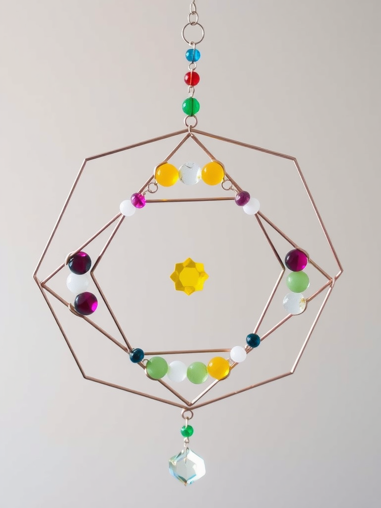 Geometric Beaded Suncatcher