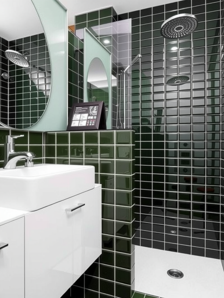 Glossy Dark Green Tiles