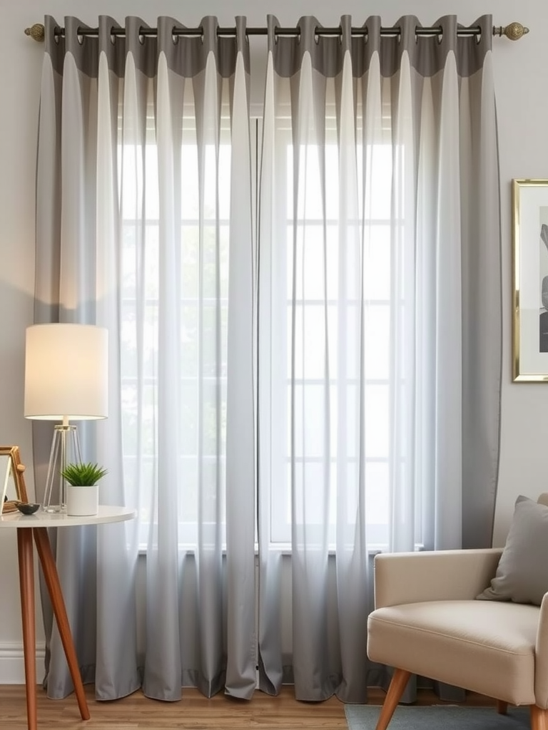 Grey Ombre Sheer Curtains