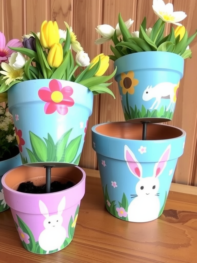 Hand-Painted Flower Pots