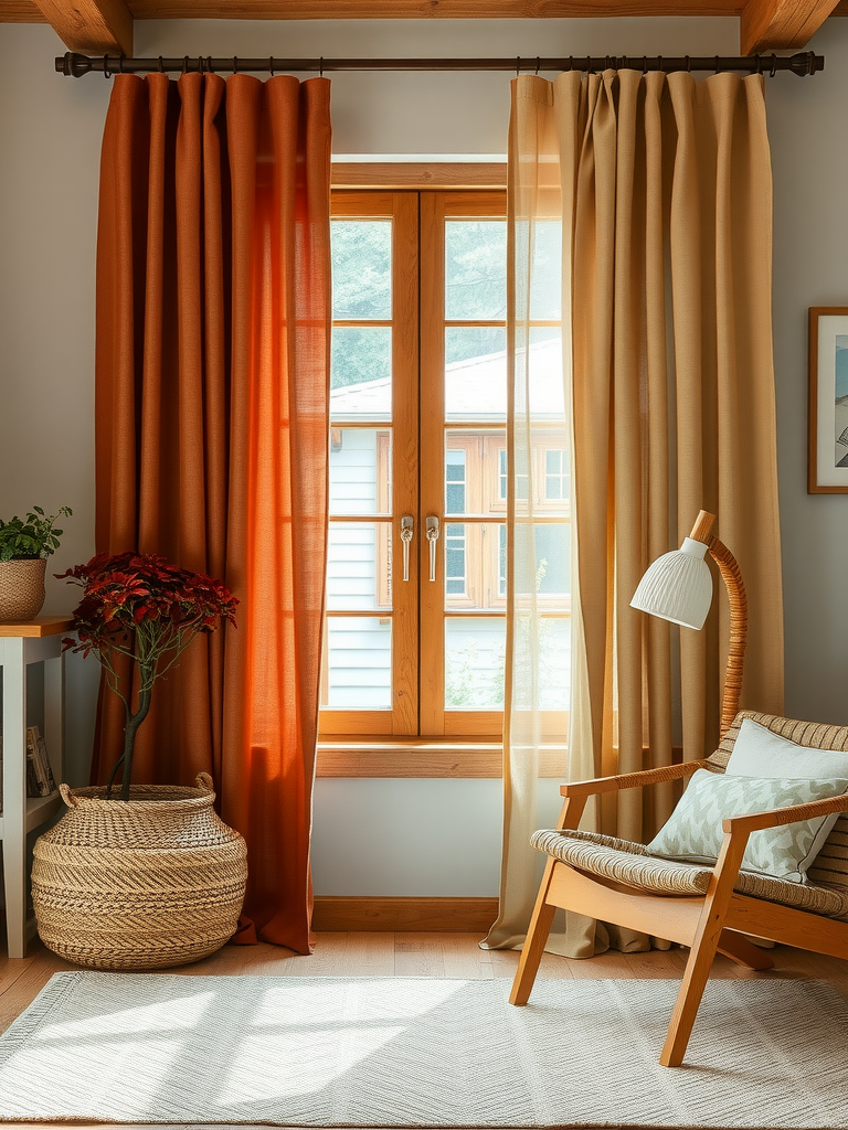 Linen Curtains in Earthy Tones