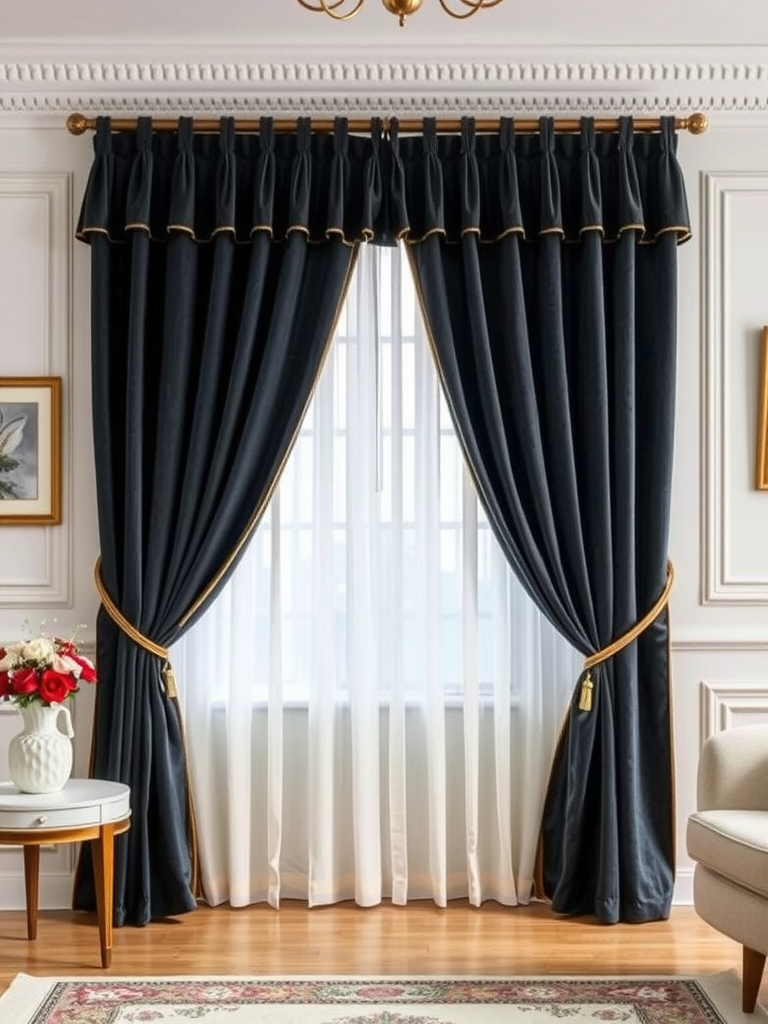 Luxurious Velvet-Lined Linen Curtains