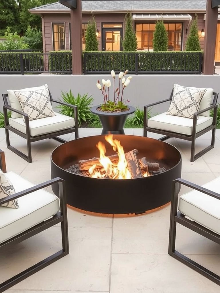 Modern Steel Fire Ring