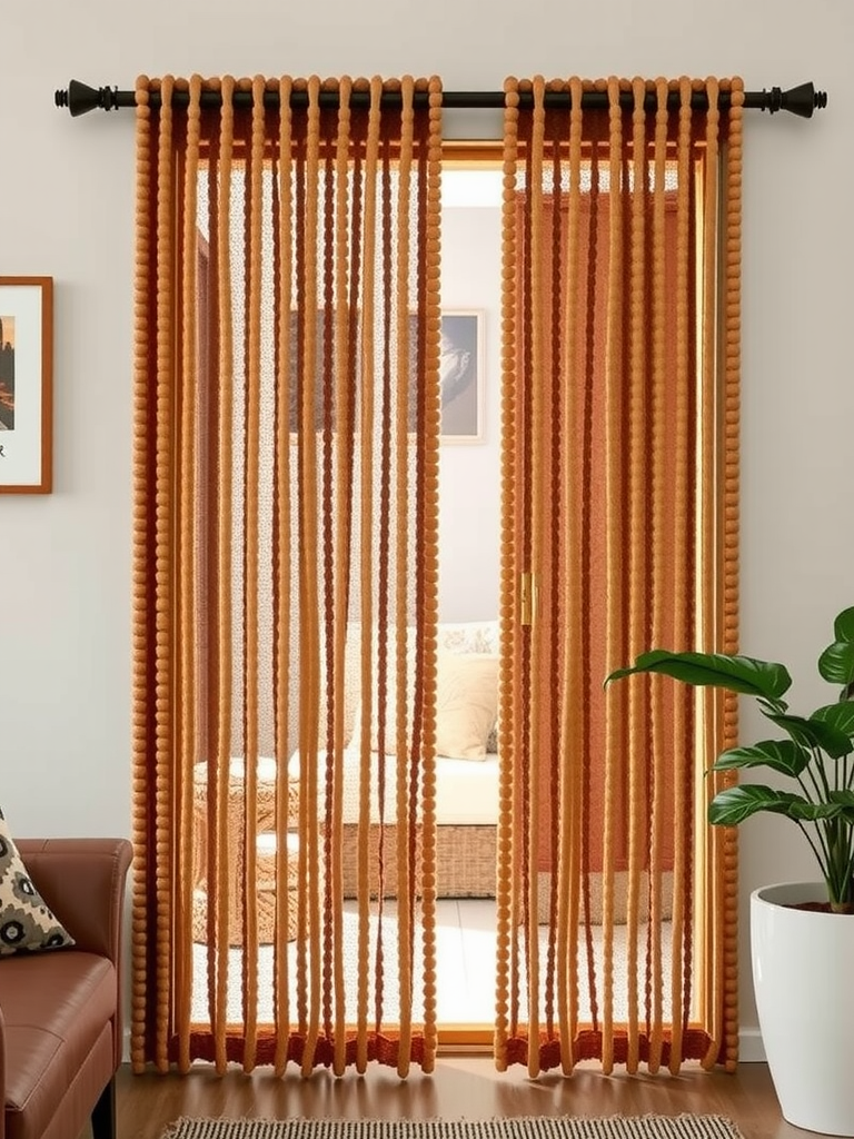 Natural Wood Beaded Curtains