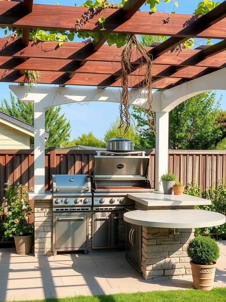 Pergola-Shaded BBQ Area